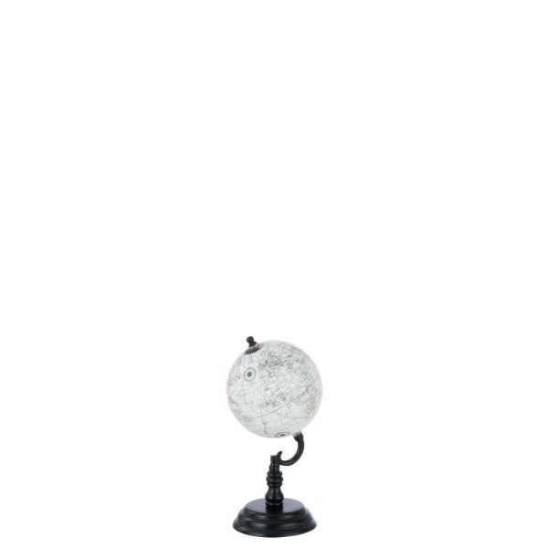 WORLD GLOBE ON FOOT WOOD GREY/BLACK SMALL