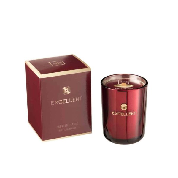 SCENTED CANDLE EXCELLENT ROSE CHAMPAGNE WINE RED SMALL-50U