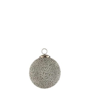 CHRISTMAS BAUBLE DIAMOND GLASS WHITE LARGE