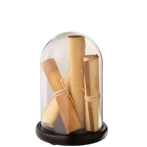 BELL JAR PAPER PARCHMENT BROWN GLASS SMALL