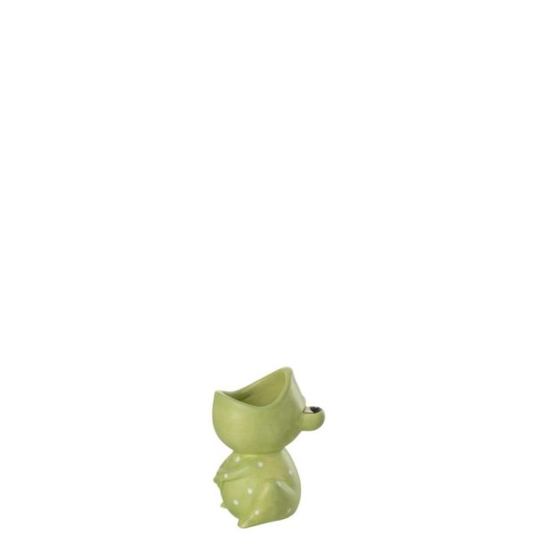 FLOWERPOT FROG OPEN MOUTH DOLOMITE GREEN SMALL