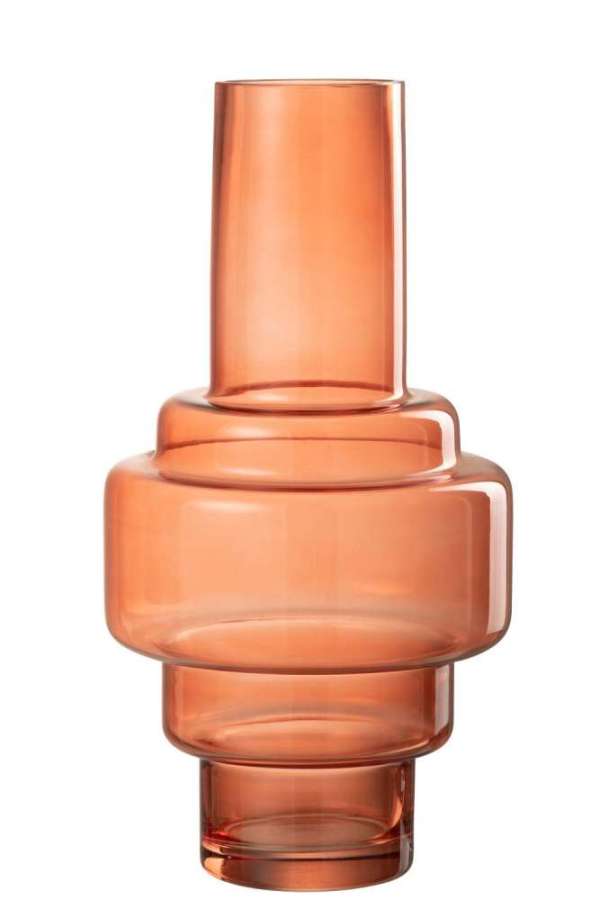 VASE STAIRS GLASS PINK LARGE