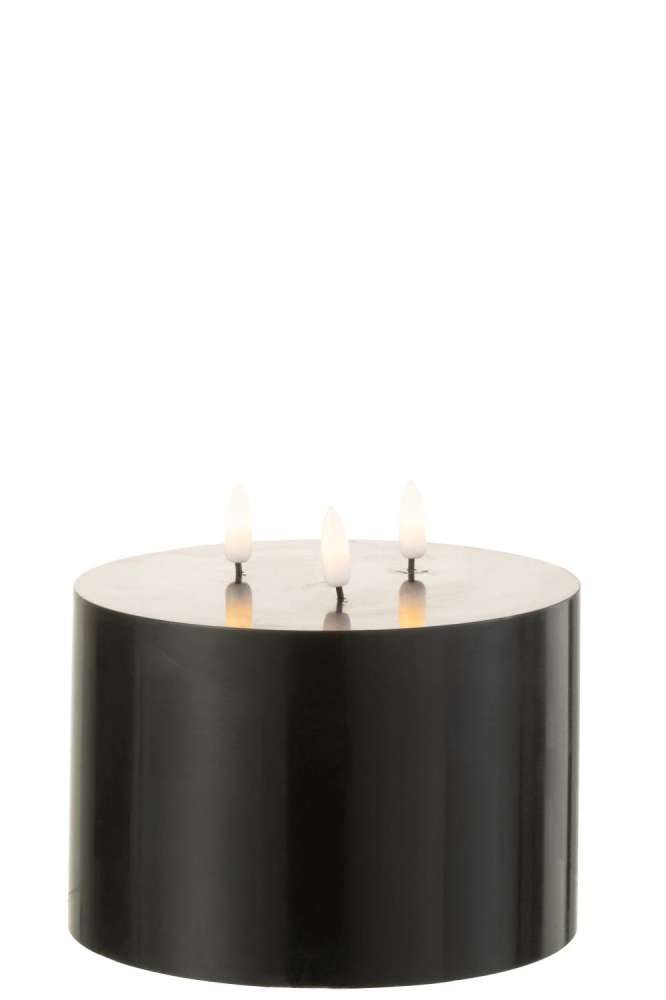 CANDLE LED 3 WICKS BLACK