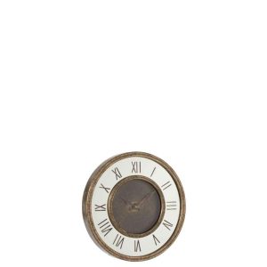 CLOCK ROMAN NUMERALS MIRROR MDF ANTIQUE GOLD SMALL