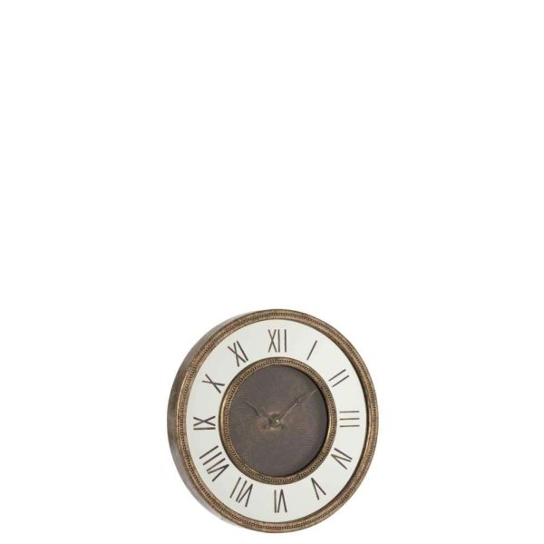 CLOCK ROMAN NUMERALS MIRROR MDF ANTIQUE GOLD SMALL