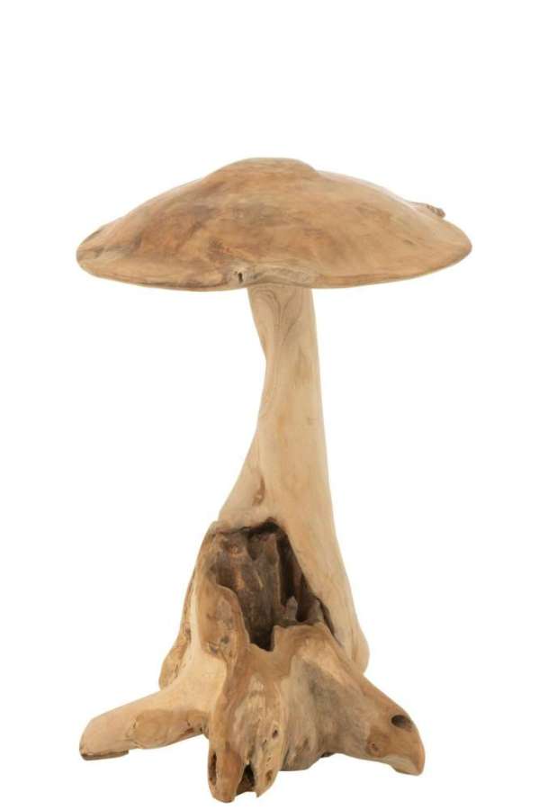 DECORATION MUSHROOM TEAK WOOD NATURAL LARGE
