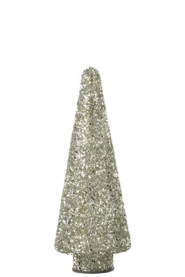 XMAS TREE GLITTER GLASS SILVER SMALL