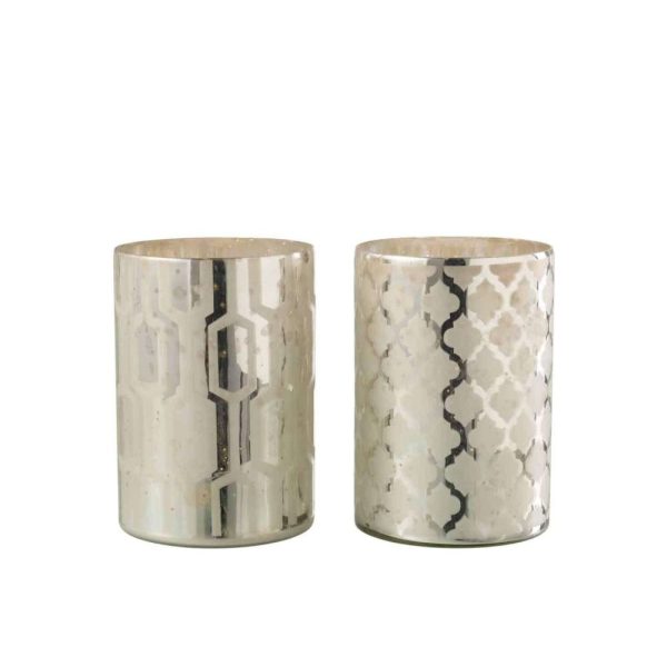HURRICANE GLASS SILVER MEDIUM ASSORTMENT OF 2