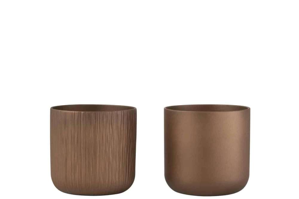 FLOWERPOT GEN CERAMIC GOLD/COPPER LARGE ASSORTMENT OF 2