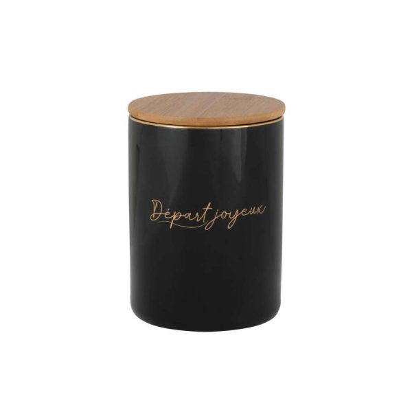 STORAGE JAR PORCELAIN DÉPART JOYEUX BLACK/GGOLD