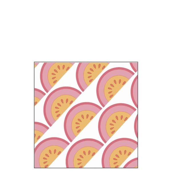 PACK 20 NAPKINS FRUIT PAPER PINK/ORANGE LARGE