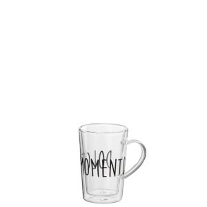 MUG DOLCE MOMENTO GLASS TRANSPARENT/BLACK