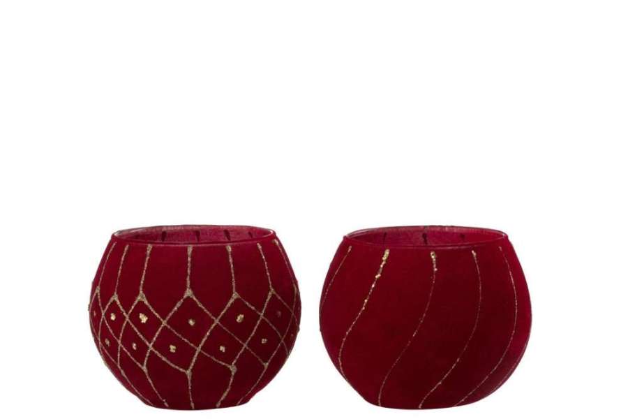 HURRICANE LINES/CHECKERED VELVET RED/GOLD ASSORTMENT OF 2