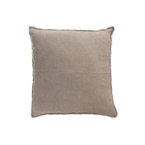 CUSHION STONEWASHED LINEN LIGHT BROWN