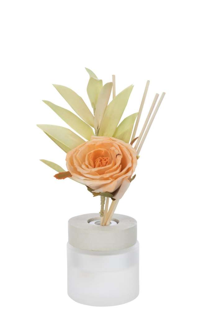 SCENTED OIL+FLOWER GLASS ORANGE