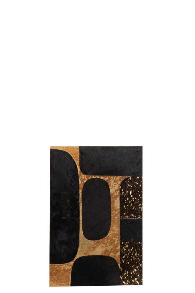 FRAME RECTANGLE OVAL LEATHER BLACK/GOLD SMALL