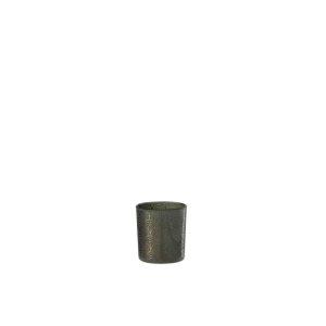 TEALIGHT HOLDER ARC GLASS GREEN SMALL