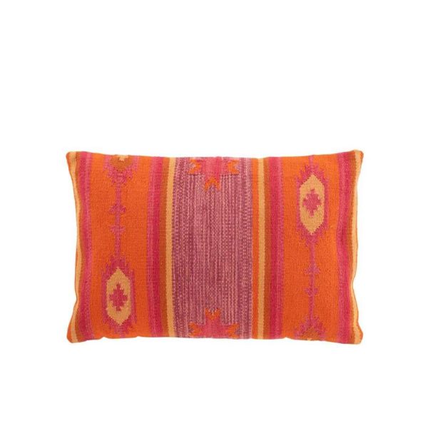 CUSHION HAPPY ETHNIC COTTON PINK / PURPLE