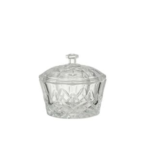 JAR MALI CUT GLASS TRANSPARENT
