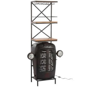 BAR TRACTOR FRONT METAL/WOOD BLACK/NATURAL