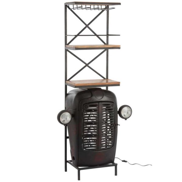 BAR TRACTOR FRONT METAL/WOOD BLACK/NATURAL