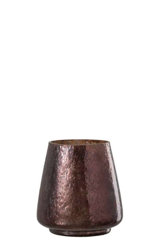 TEALIGHT HOLDER CONIC GLASS BROWN