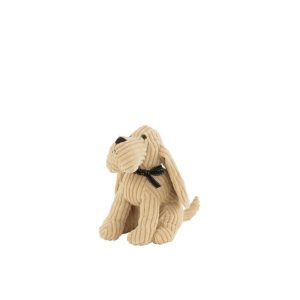 DOORSTOP DOG STRIPE TEXTILE BEIGE SMALL