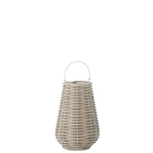LANTERN WOVEN LED PLASTIC WHITE SMALL