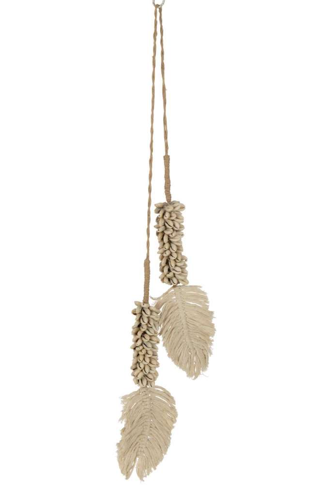 HANGER SHELLS+COTTON ROPE TEXTILE NATURAL/BEIGE