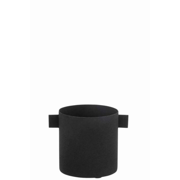 FLOWERPOT ROUND IRON BLACK SMALL