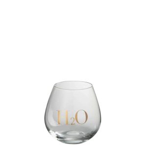 DRINKING GLASS H2O GLASS TRANSPARENT/GOLD