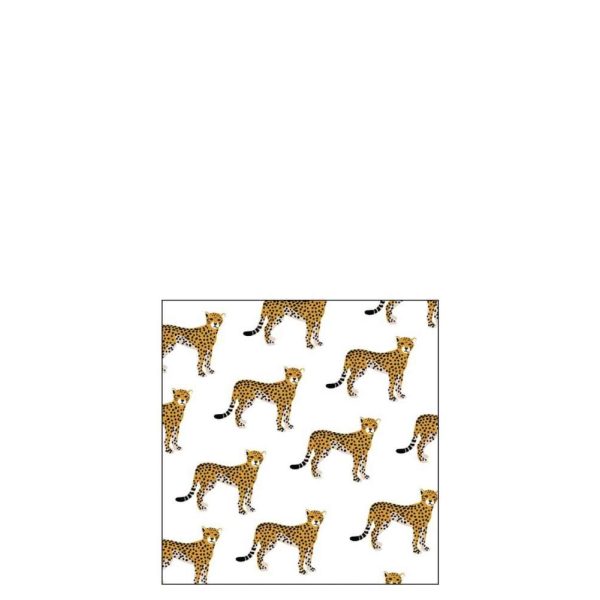 PACK 20 NAPKINS LEOPARD PAPER NATURAL SMALL