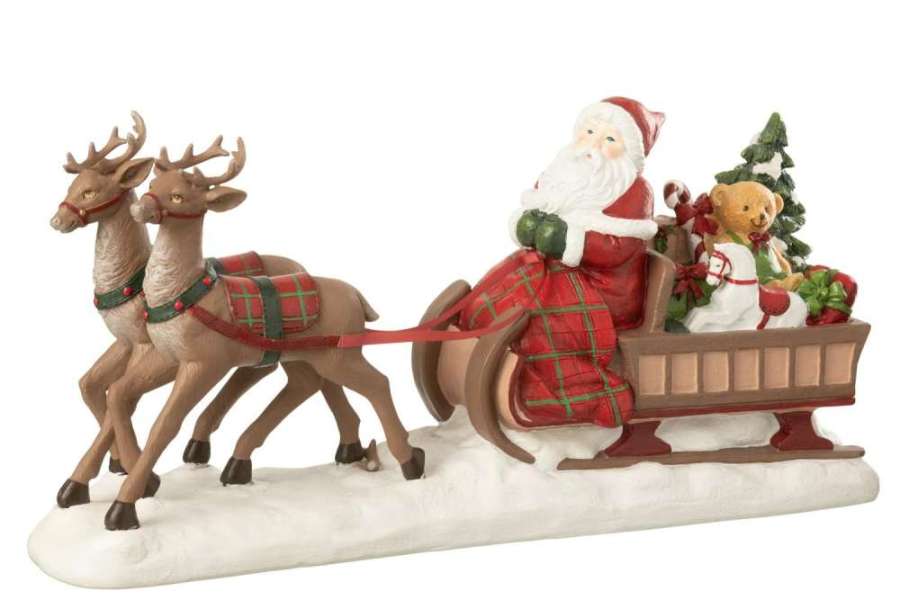 SANTA CLAUS SLED + DEER LIMEPOWDER MULTICOLORED