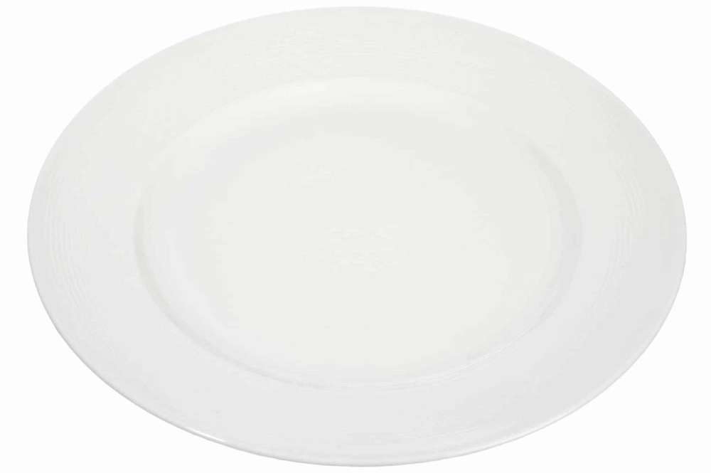 PLATE STRIPE PORCELAIN WHITE 28X28X3CM