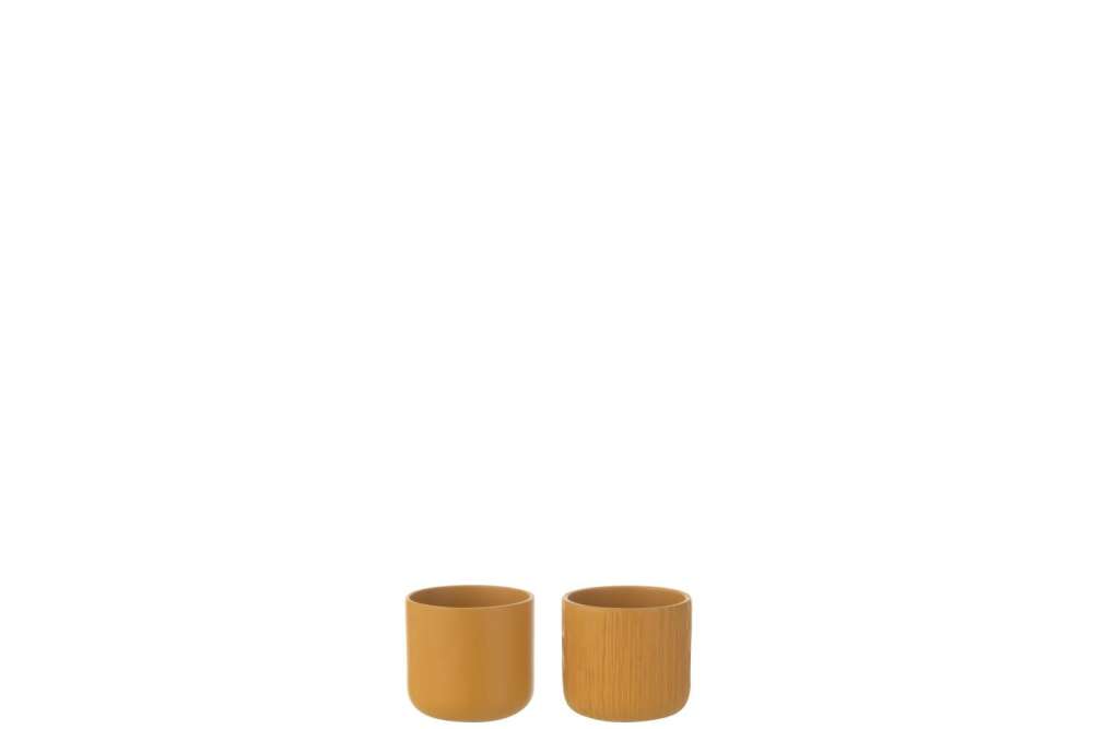 FLOWERPOT GEN CERAMIC OCHRE EXTRA EXTRA SMALL ASSORTMENT OF 2
