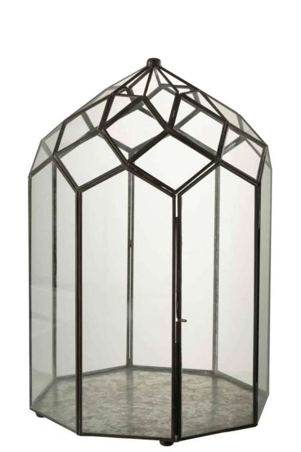 TERRARIUM GLASS/METAL BLACK LARGE