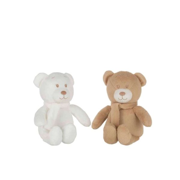 BEAR PLUSH WHITE/BEIGE ASSORTMENT OF 2