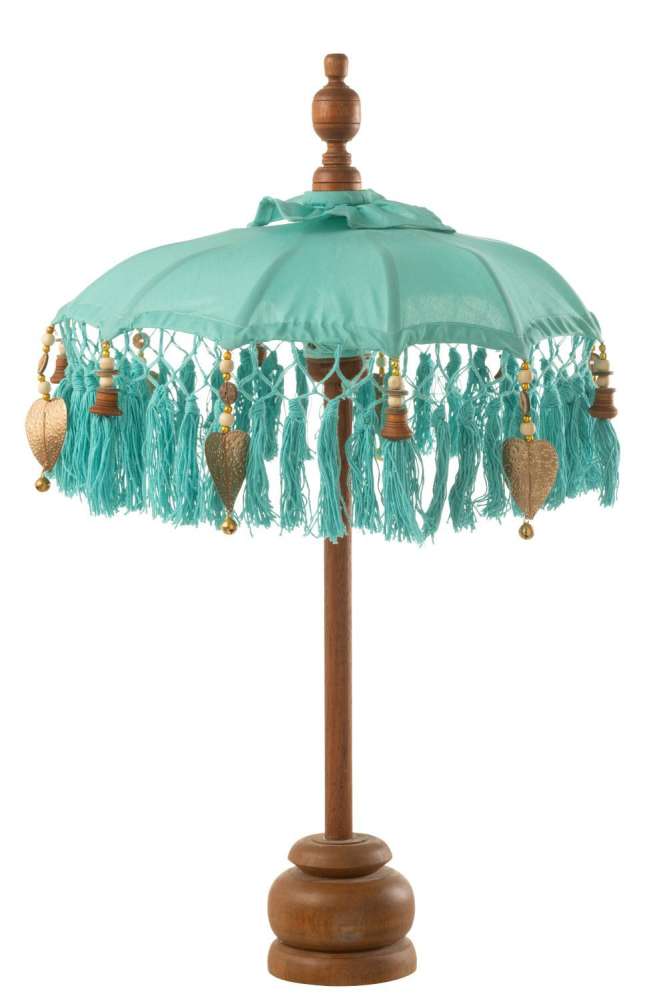 PARASOL DAYU COTTON/WOOD BLUE SMALL