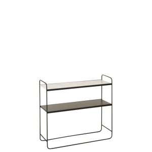 CONSOLE MARBLE 2 PLANKS MDF/IRON BLACK