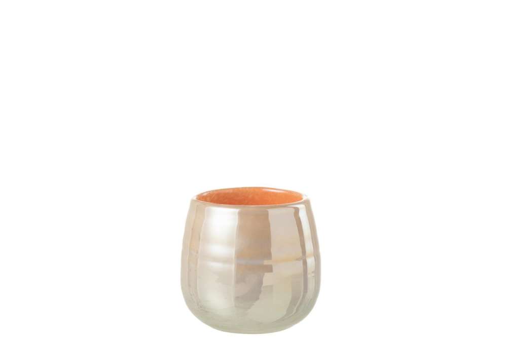 VASE JULIETTE GLASS ORANGE/PINK SMALL