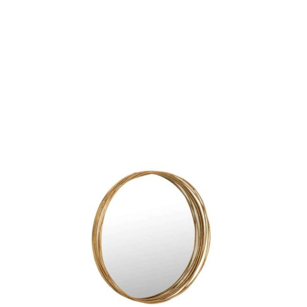 MIRROR AURORA ROUND IRON/GLASS GOLD SMALL