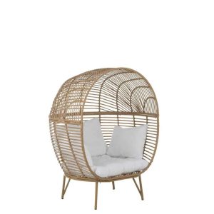 LOUNGE CHAIR OVAL STEEL NATURAL