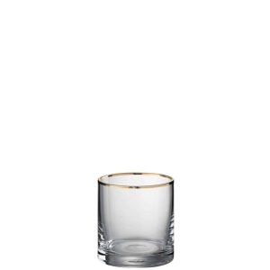 DRINKING GLASS RIM CYLINDER GLASS TRANSPARENT/GOLD