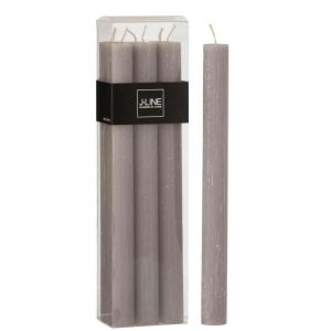 BOX 6 TABLE CANDLE  DARK GREY9H