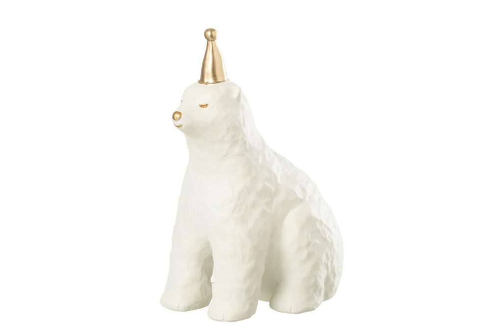 POLAR BEAR PARTY HAT LIMEPOWDER WHITE/GOLD COLORED
