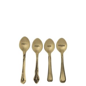 BOX OF 4 SPOON BRASS GOLD COLORED