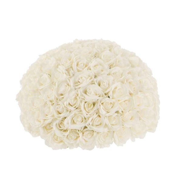 FLOWER BULB HALF ROSES PLASTIC WHITE LARGE