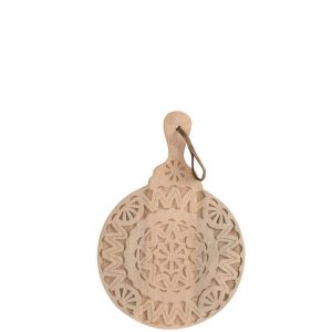 CUTTING BOARD ETNIC ROUND MANGO WOOD NATURAL