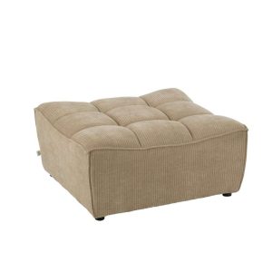 OTTOMAN GRID POPLAR WOOD/FOAM DARK BEIGE