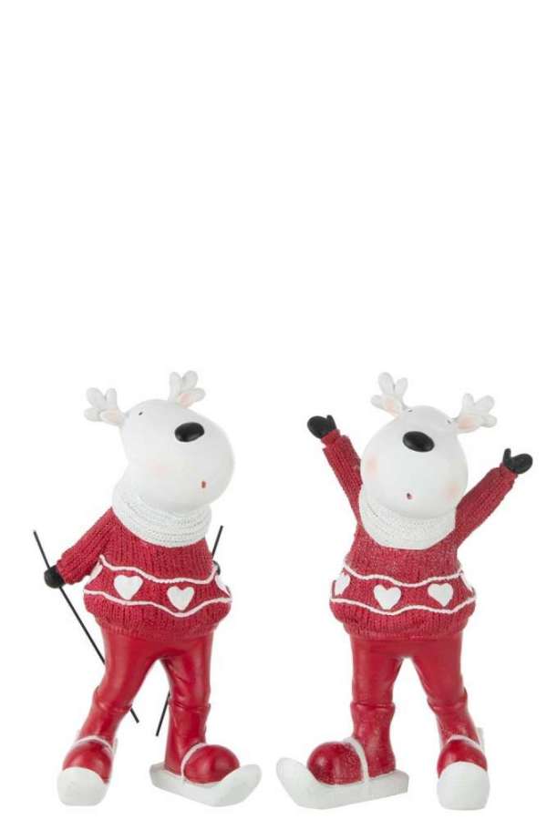 REINDEER SKIING POLY WHITE/RED LARGE ASSORTMENT OF 2